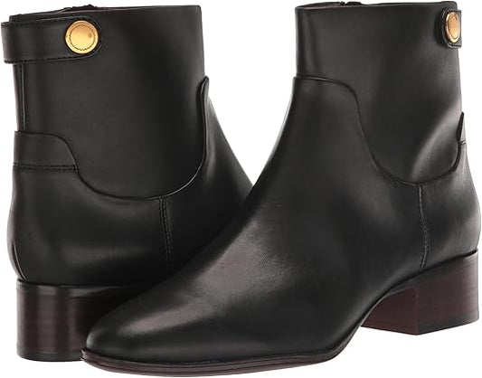 Jessica Black Leather Franco Sarto Ankle Boots