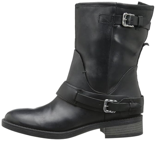 Saharia Black Leather Enzo Angiolini Ankle Boots