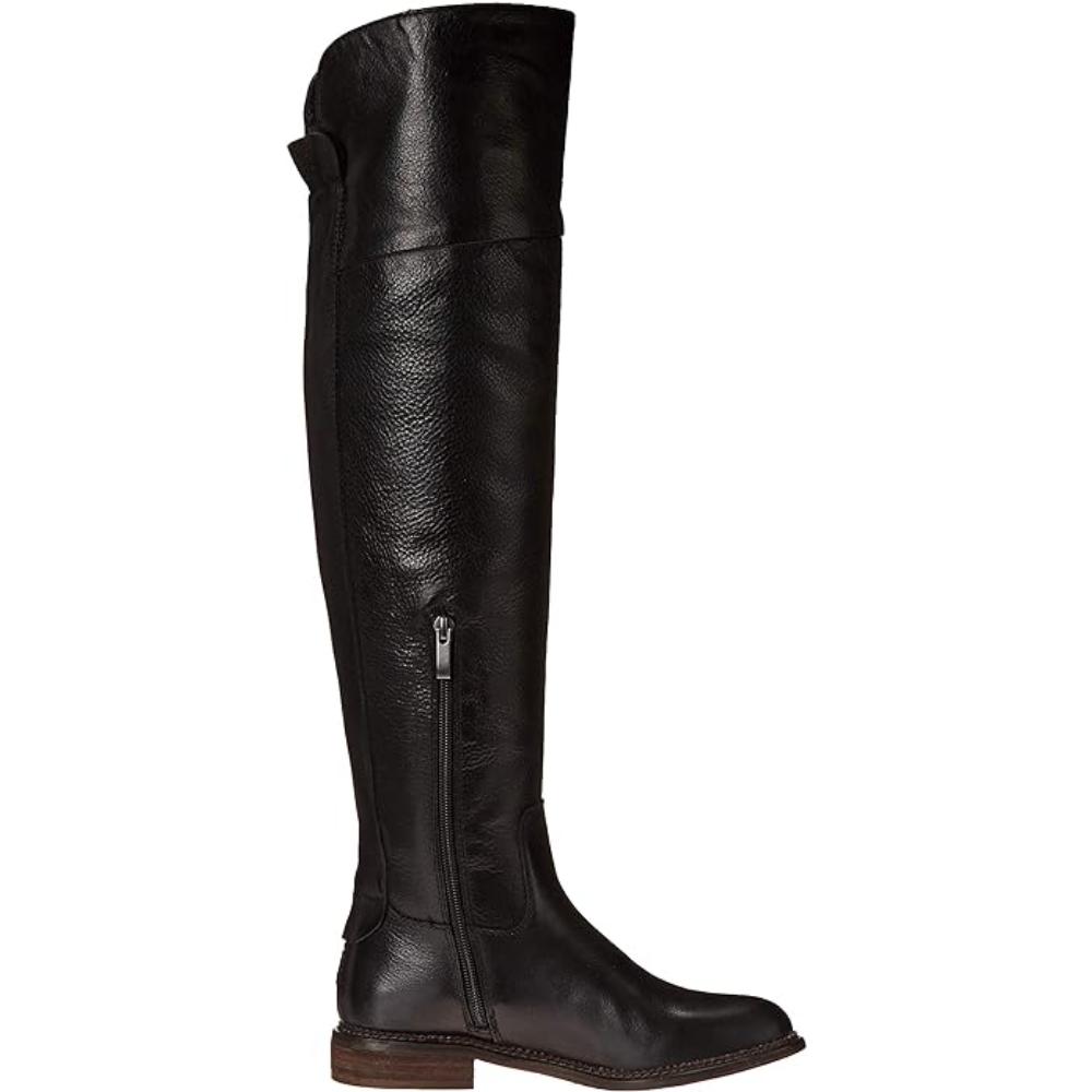 Haleen Black Leather Wide Calf Franco Sarto Over the Knee Boots