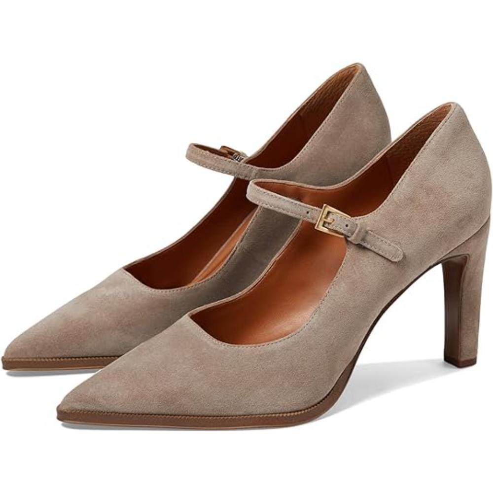 Athena Chinchilla Gray Suede Franco Sarto Pumps