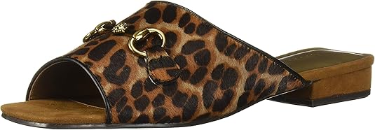 Rima Leopard Anne Klein Flat Slide Sandals