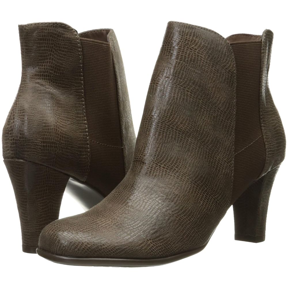 Strole Along Taupe Snake Aerosoles Ankle Boots