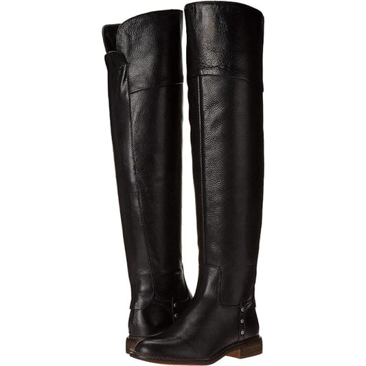 Haleen Black Leather Wide Calf Franco Sarto Over the Knee Boots