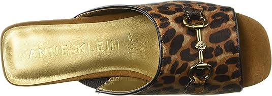 Rima Leopard Anne Klein Flat Slide Sandals