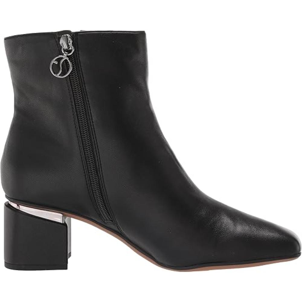 Marquee Black Leather Franco Sarto Ankle Boot