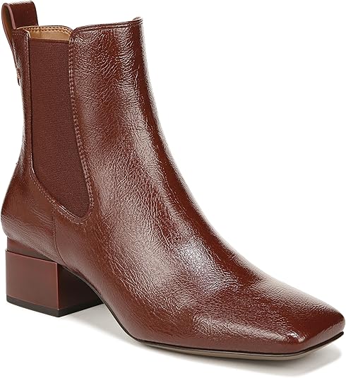 Waxton Mahogany Patent Franco Sarto Ankle Boots