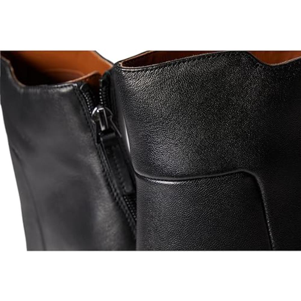 Venture Black Leather Franco Sarto Ankle Boots