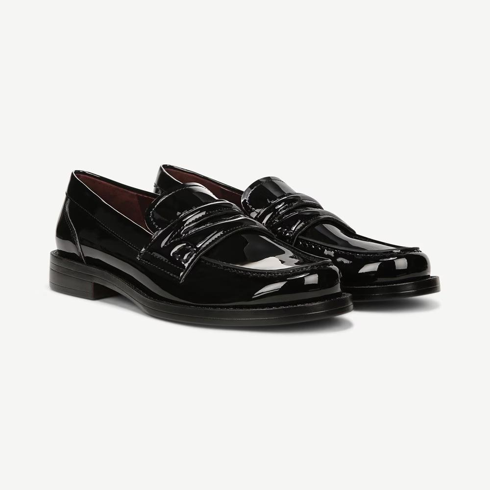 Lillian Black Patent Loafer Franco Sarto Flats