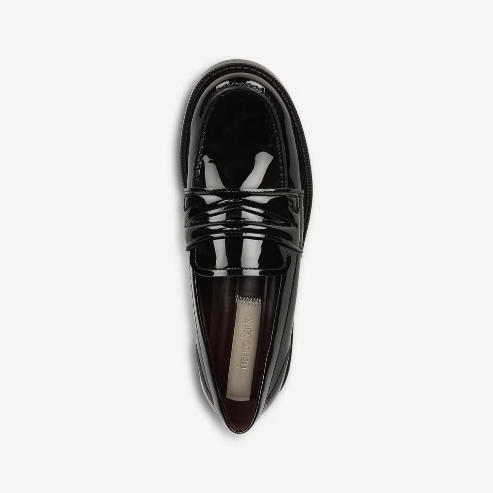 Lillian Black Patent Loafer Franco Sarto Flats