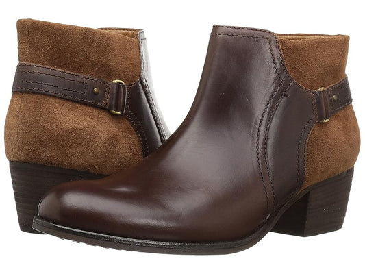 Clarks Women's Maypearl Lilac Dark Tan Combi Ankle Boots
