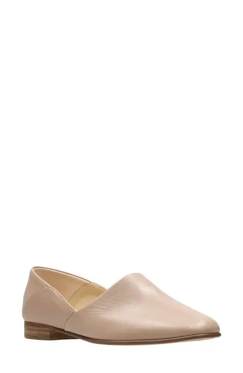 Clarks Women's Pure Tone Loafer Flat Nude Leather