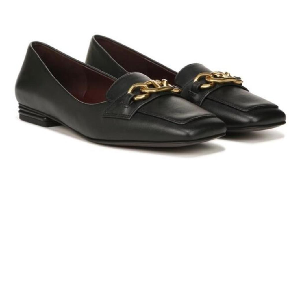 Tiari Black Leather Franco Sarto Flats