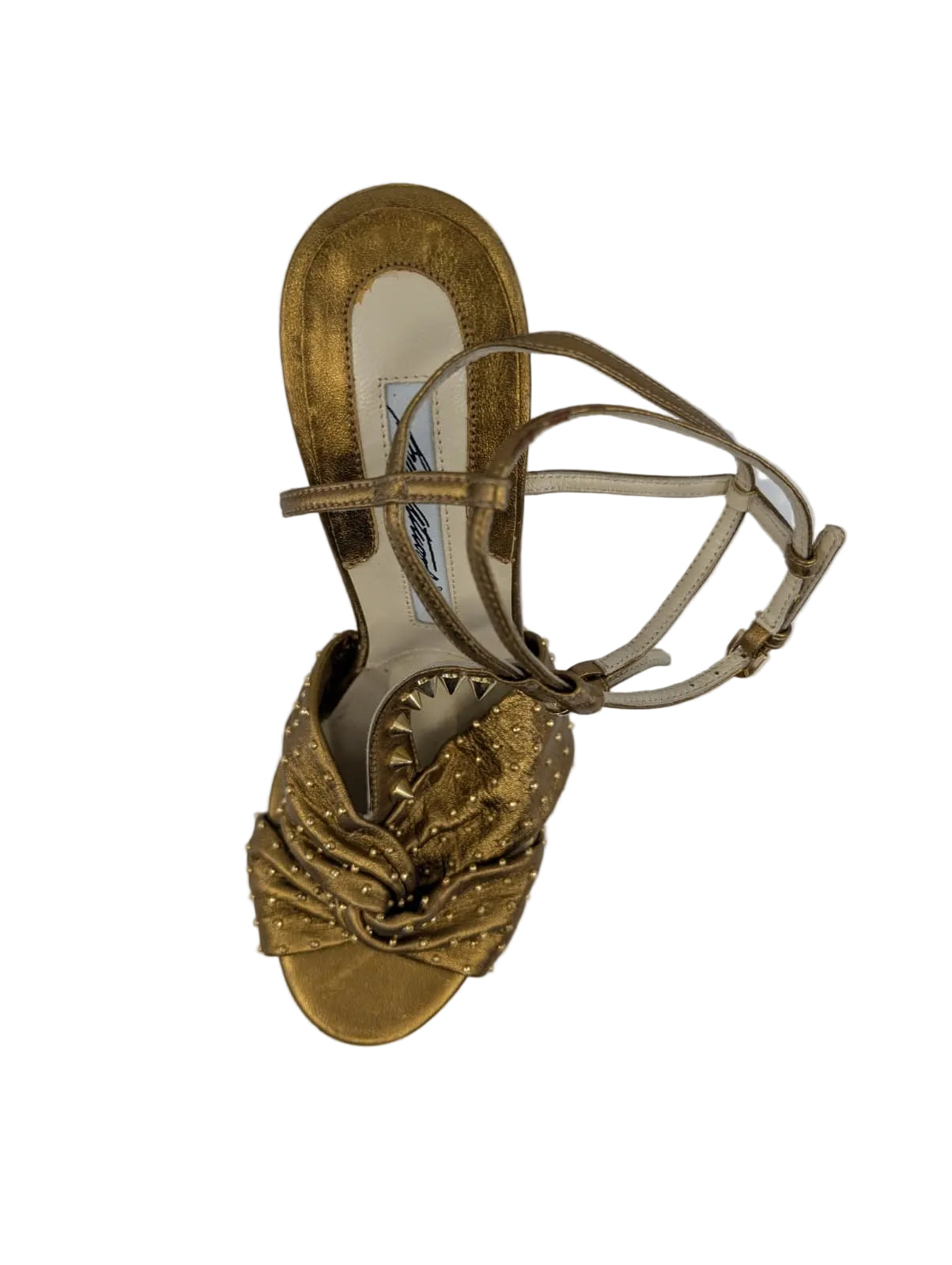 Gold Studded Leather Brian Atwood Platform Sandals