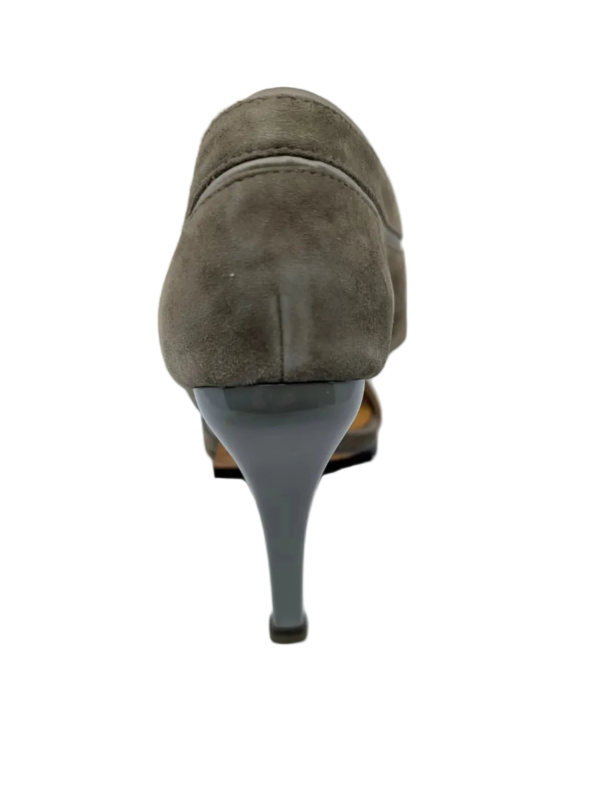 L.A.M.B Palma Gray Green Suede Sandals