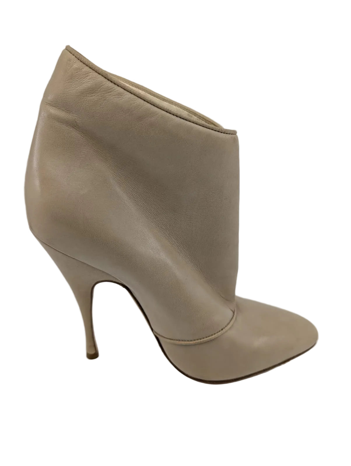 Brian Atwood Beige Leather Ankle Boots