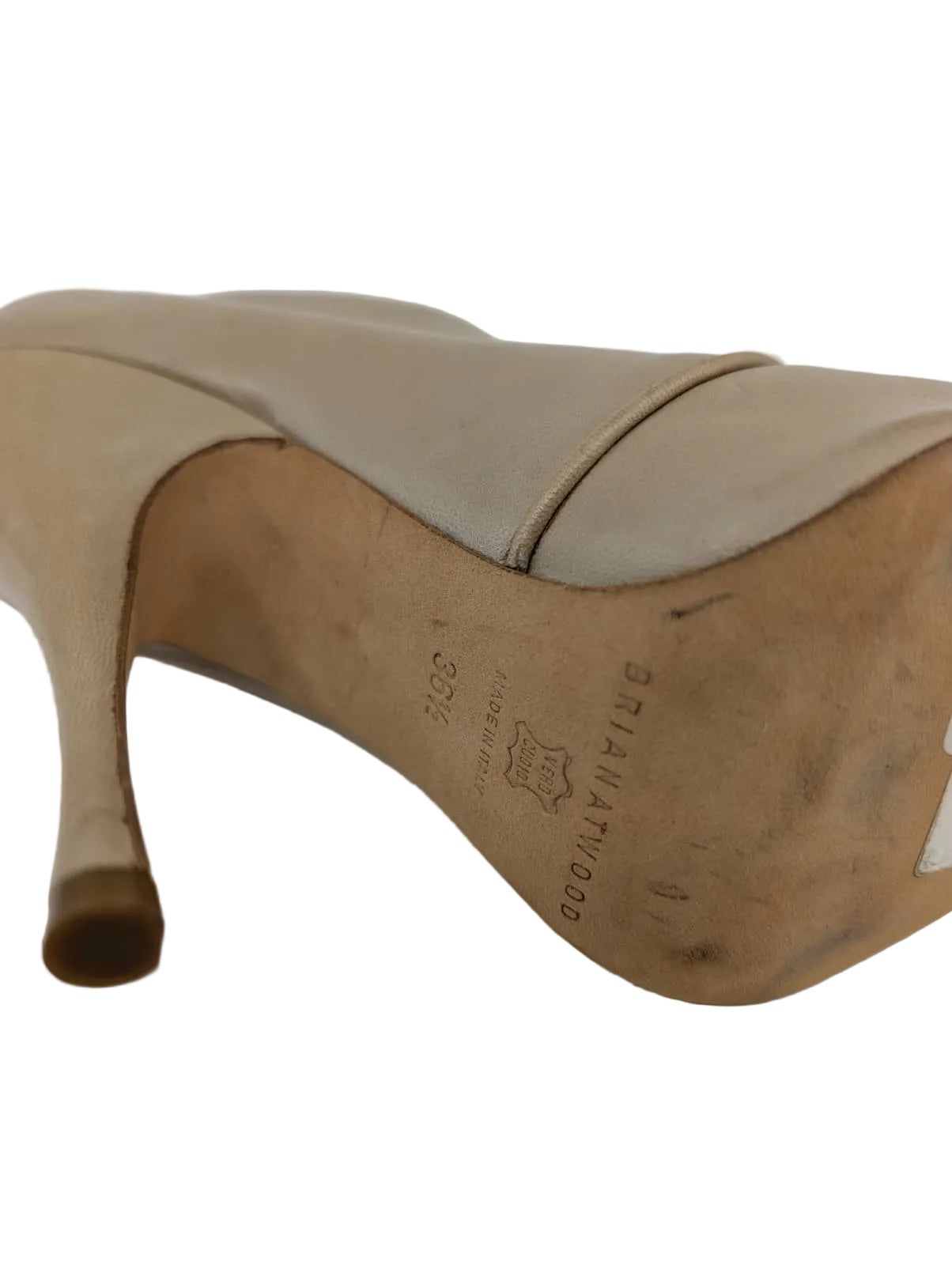 Brian Atwood Beige Leather Ankle Boots