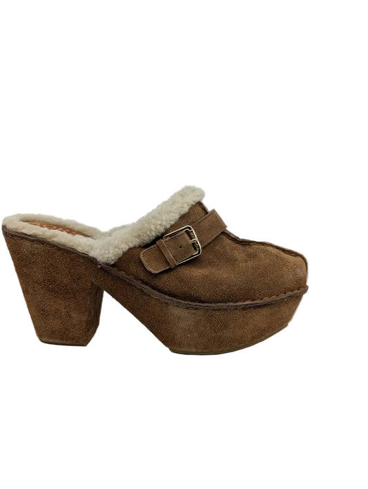 Michael Kors Camel Suede Clogs