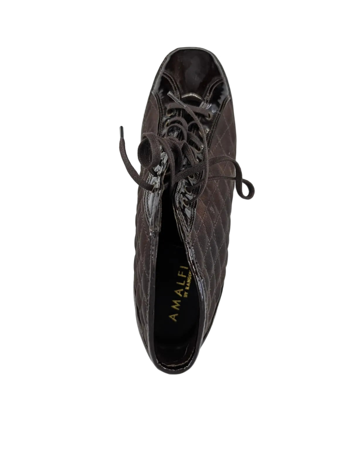 Ellates Moro Brown Patent and Fabric Amalfi Ankle Sneakers
