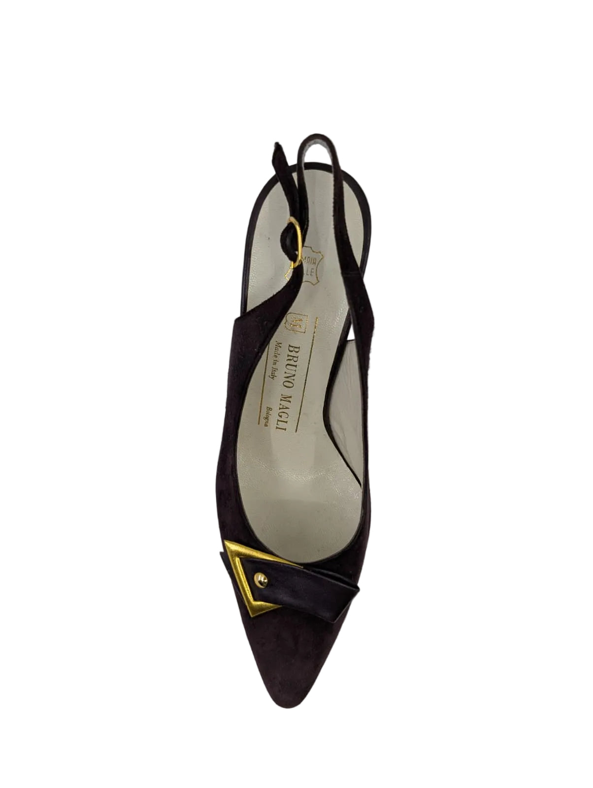 Bruno Magli Dark Burgundy Suede Slingback Pumps