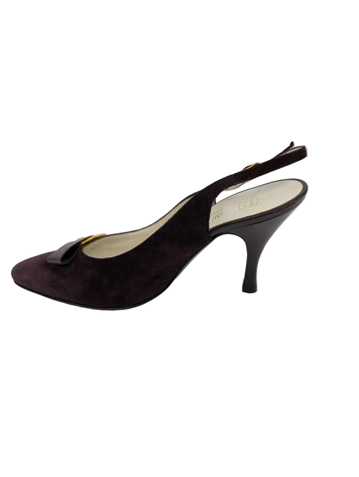Bruno Magli Dark Burgundy Suede Slingback Pumps