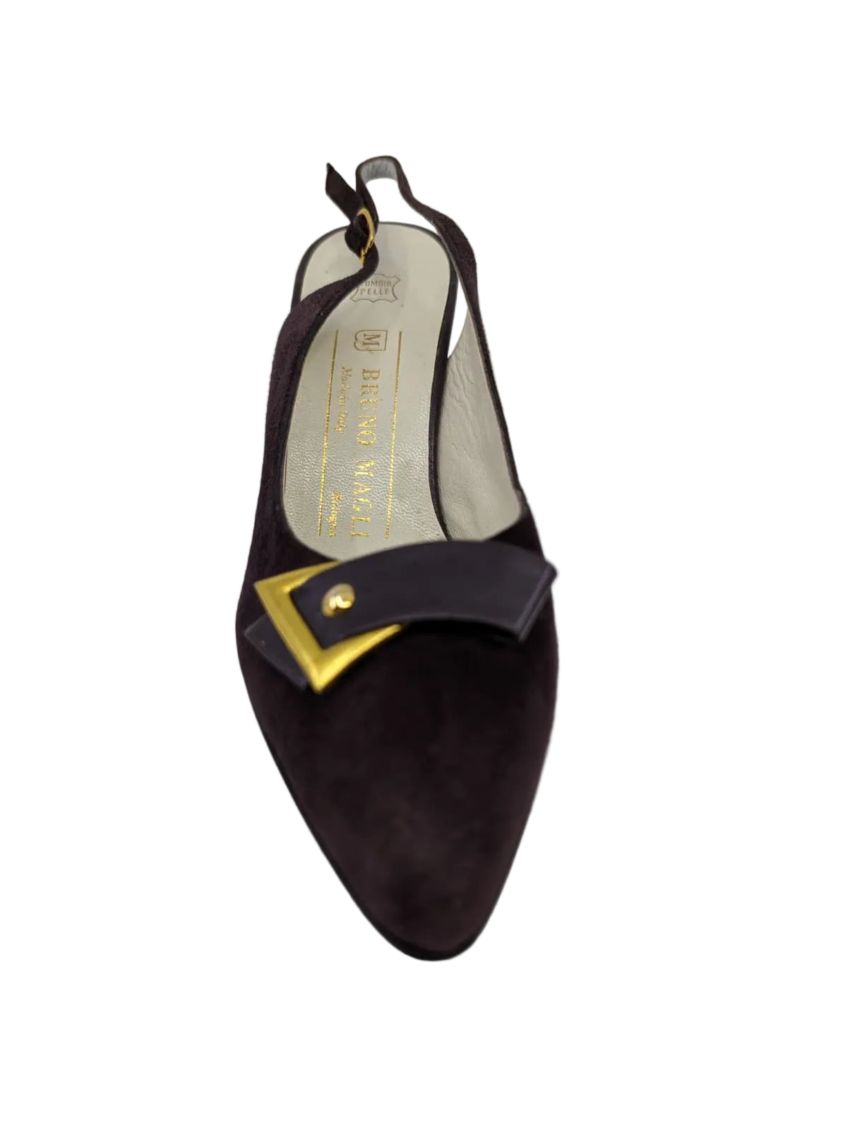 Bruno Magli Dark Burgundy Suede Slingback Pumps