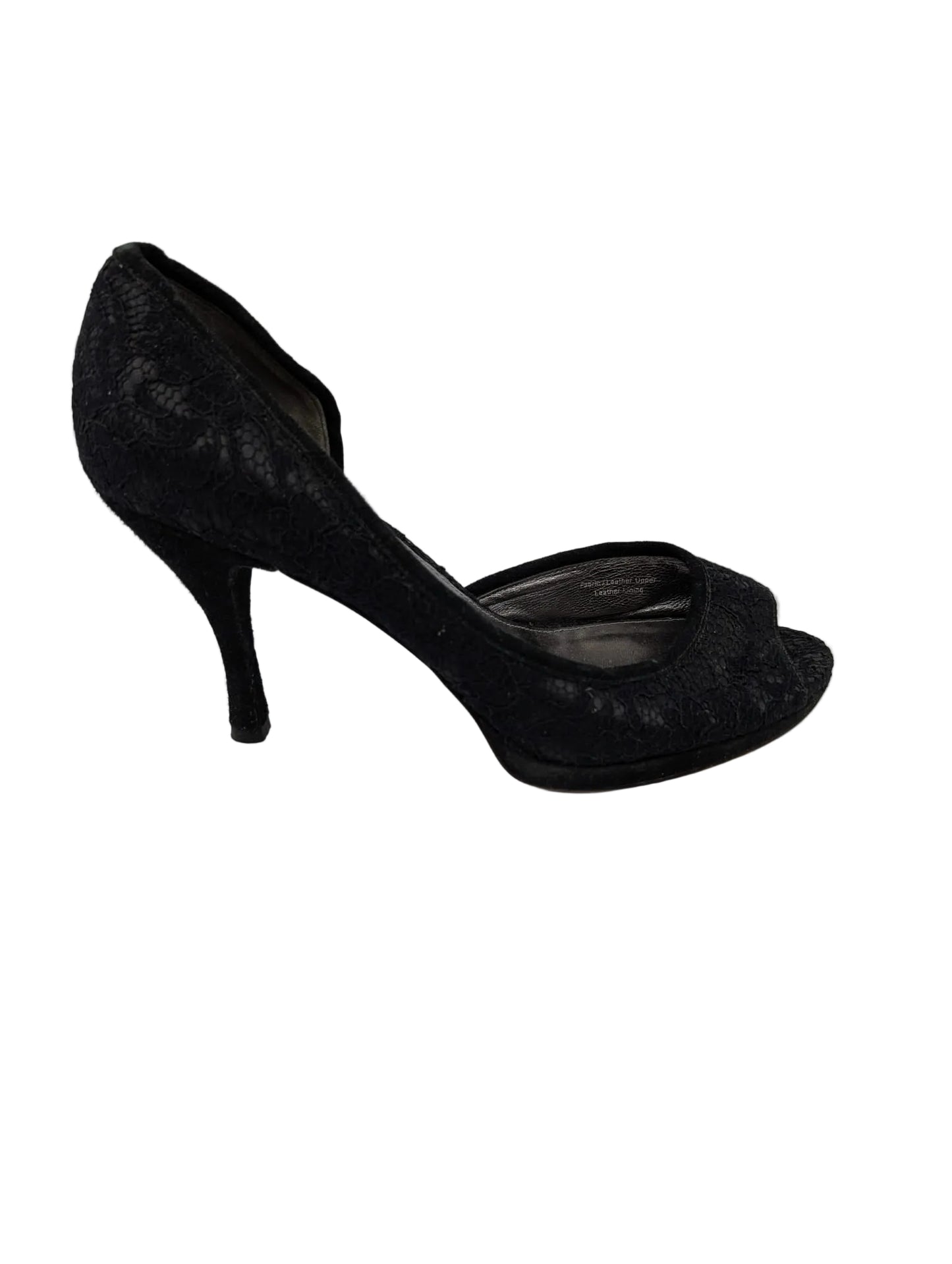 Via Spiga Black Lace Suede d'Orsay Pumps