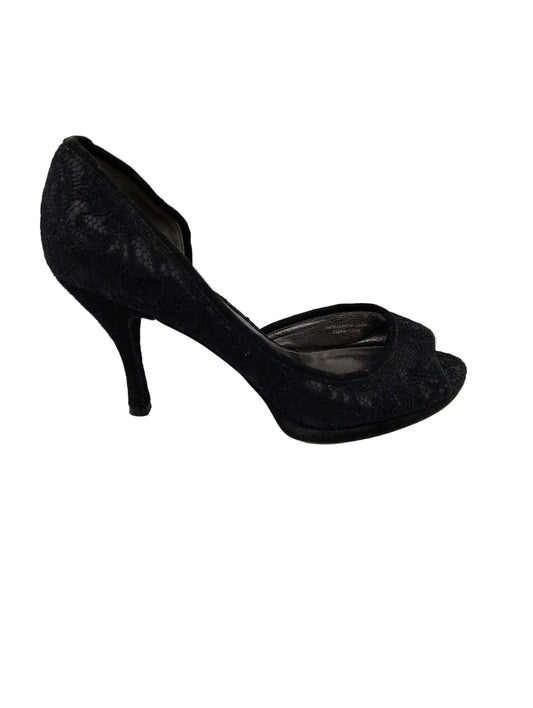Via Spiga Black Lace Suede d'Orsay Pumps