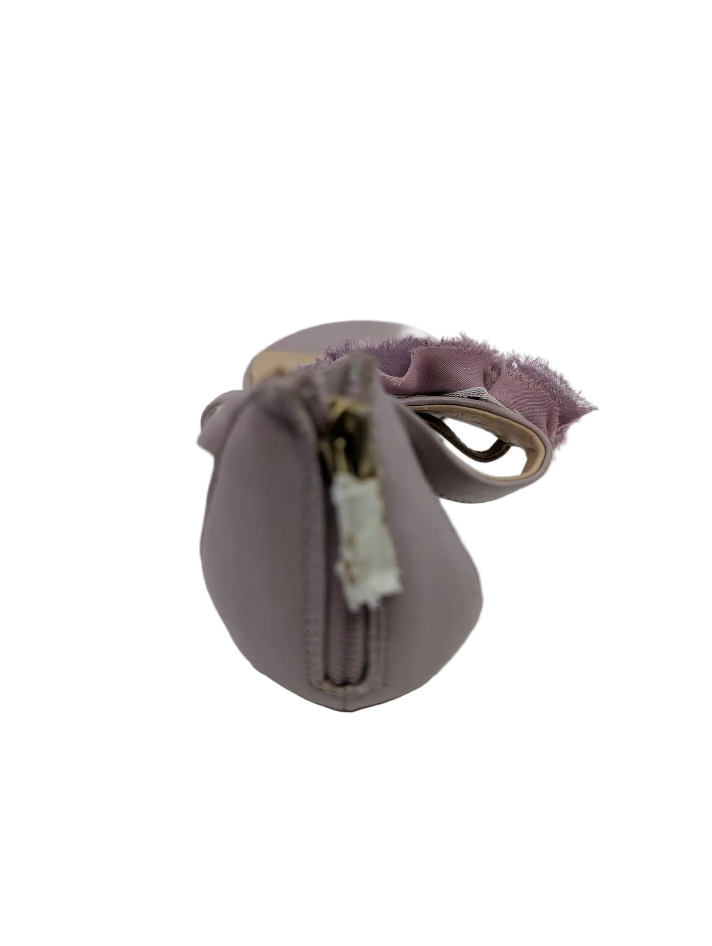 Pour La Victoire Purple Leather and Fabric Flat Sandals