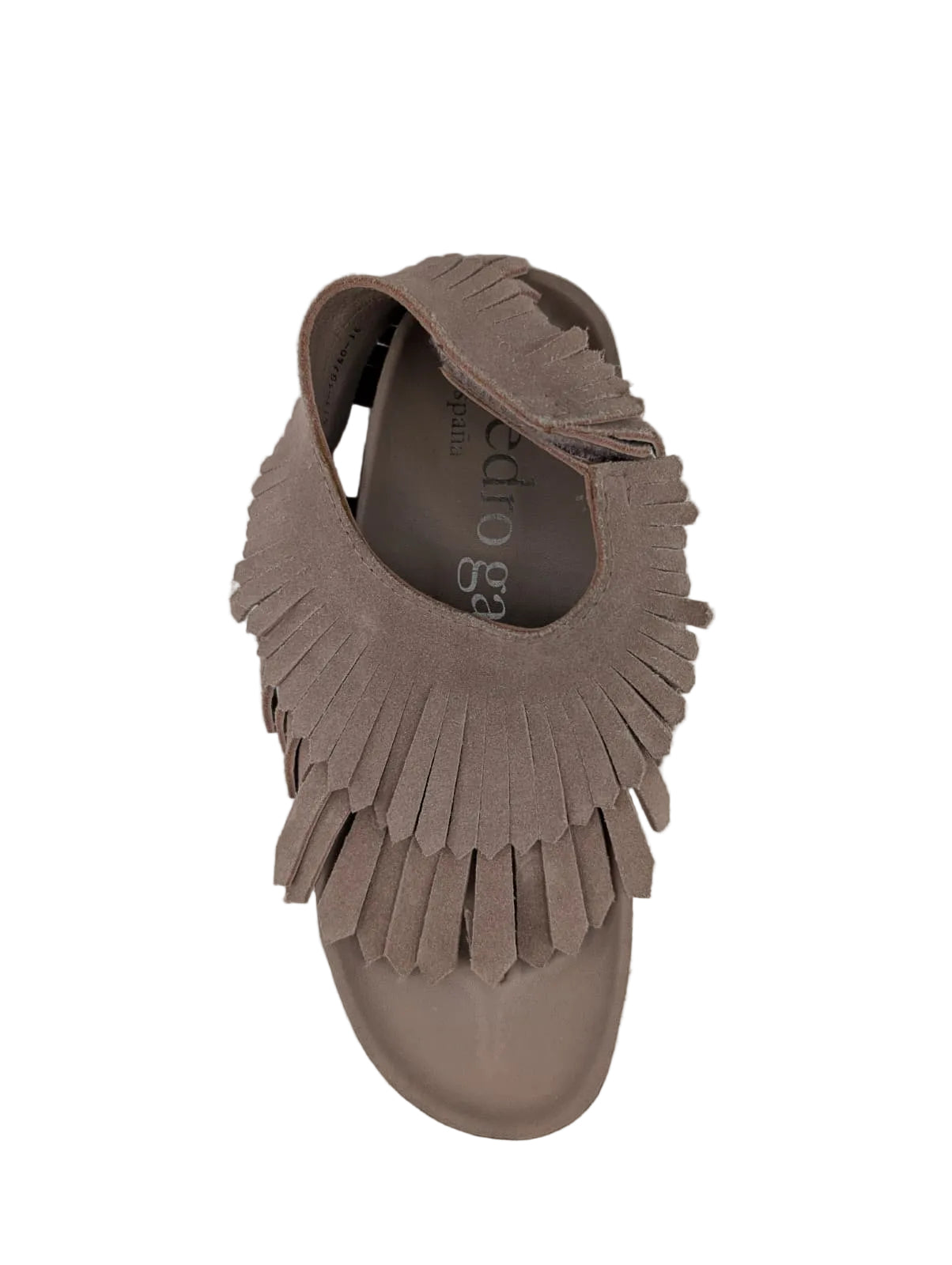 Pedro Garcia Taupe Fringe Flat Sandals