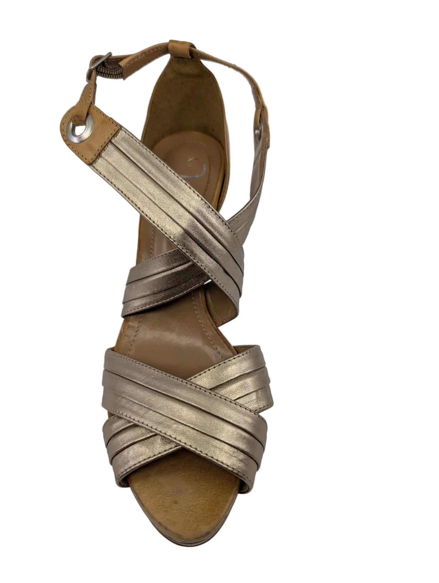 Naomi Beige and Silver Vogue Sandals