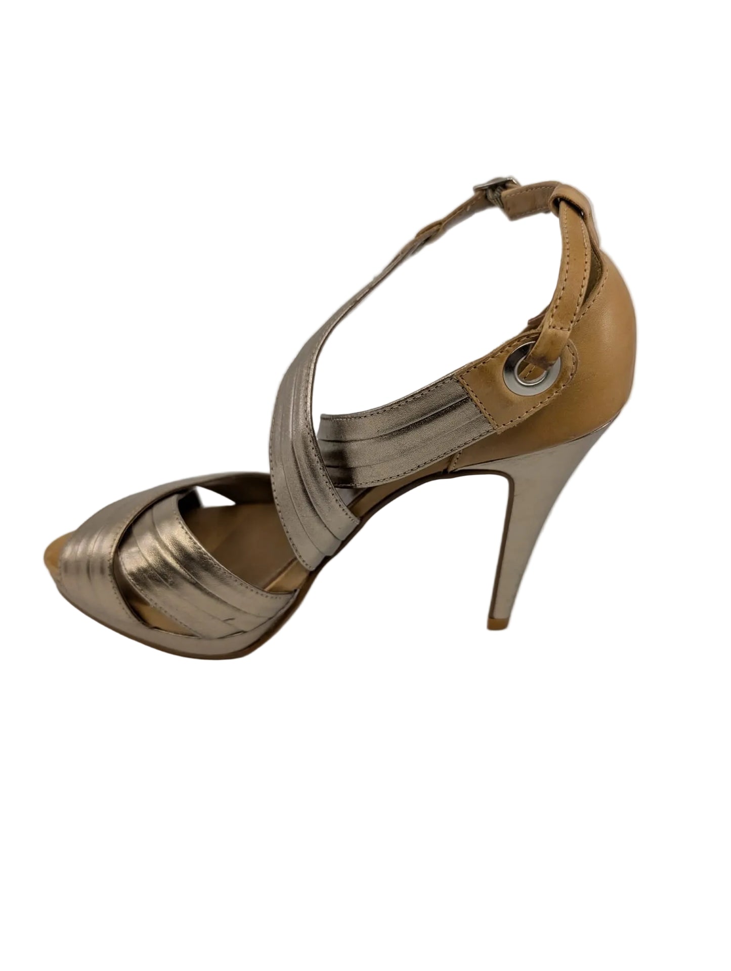 Naomi Beige and Silver Vogue Sandals