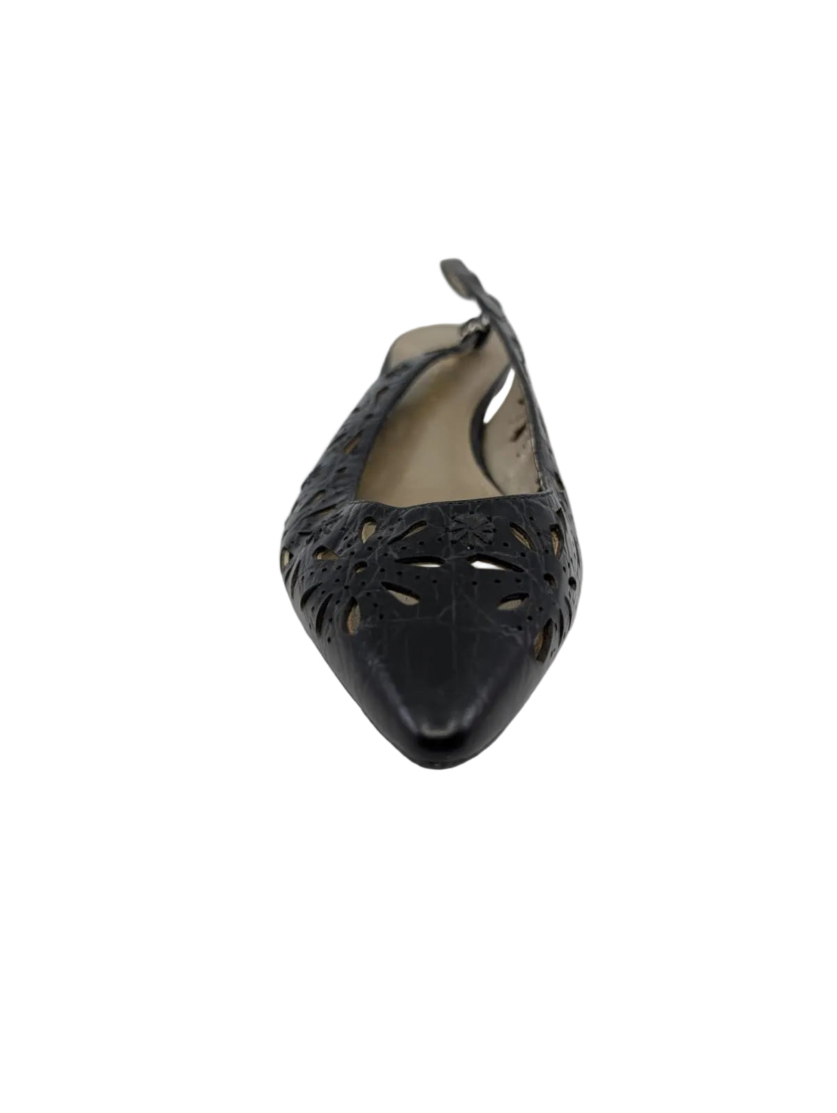 Primrose Black Leather Caressa Slingback Pumps