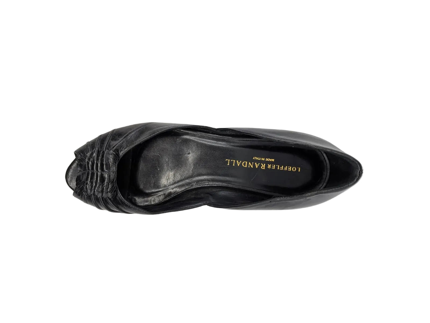 Loeffler Randall Black Peeptoe Leather Flats