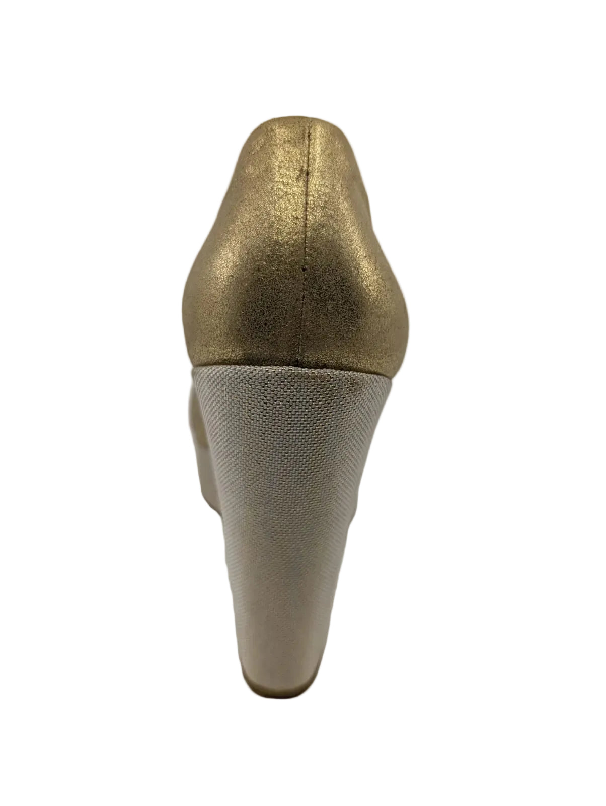 Tapeet Gold Leather Wedge Pumps