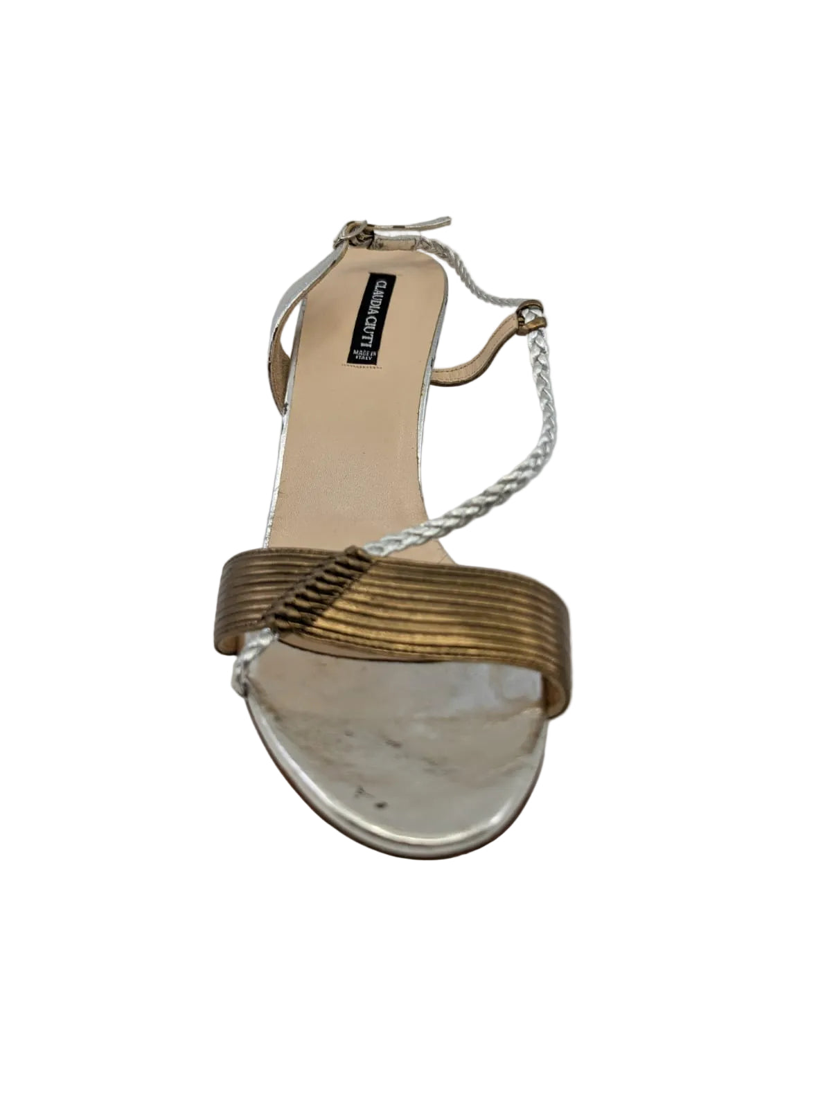 Claudia Ciuti Silver and Bronze Leather Sandals