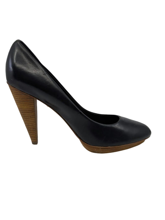 Adaira Black Leather Boutique 9 Platform Pumps
