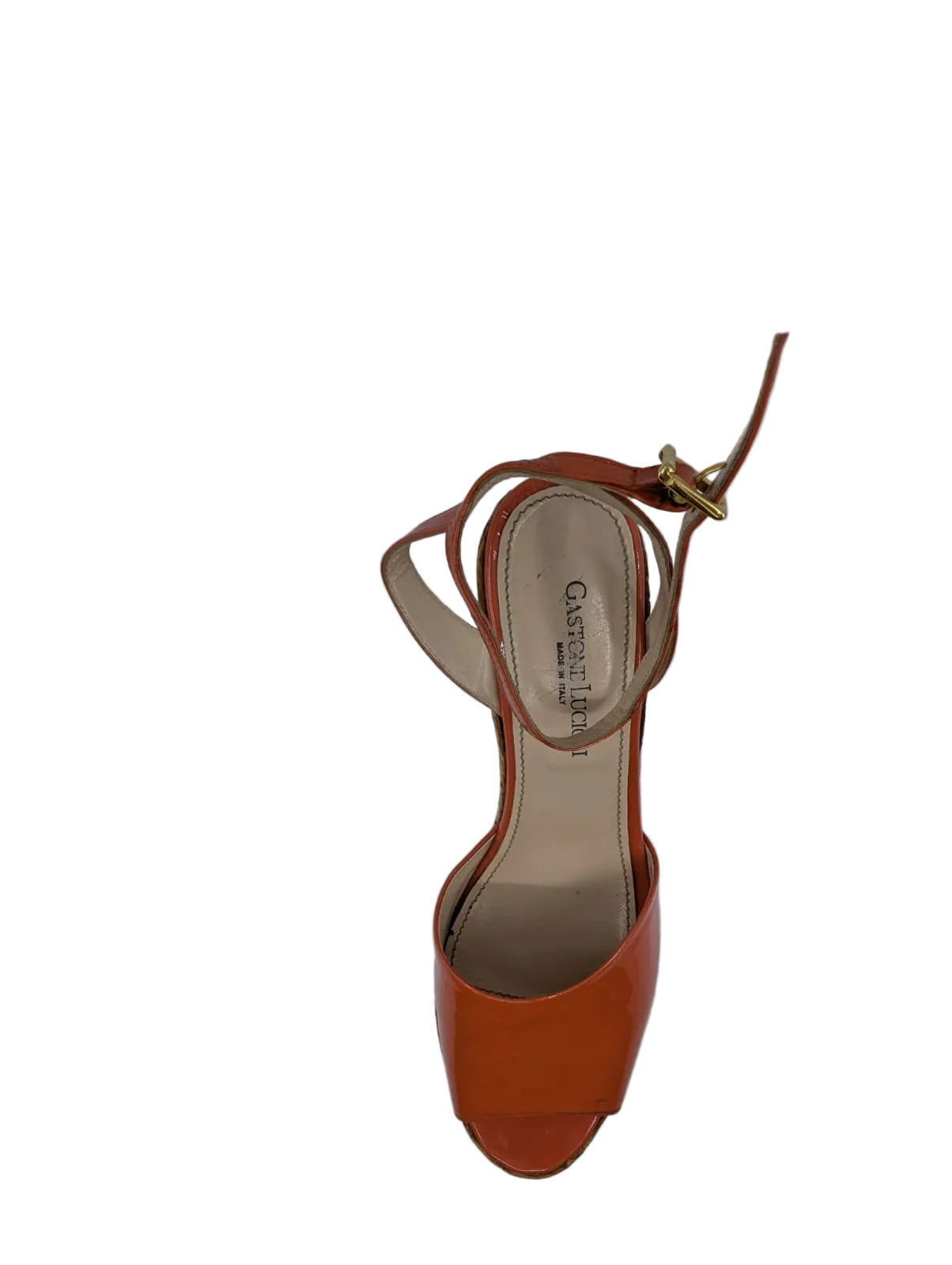 Gastone Lucioli Orange Patent Leather Sandals