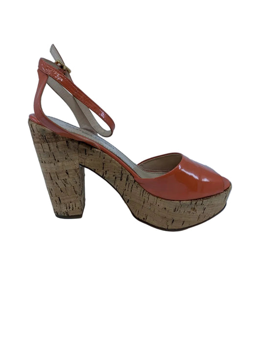 Gastone Lucioli Orange Patent Leather Sandals