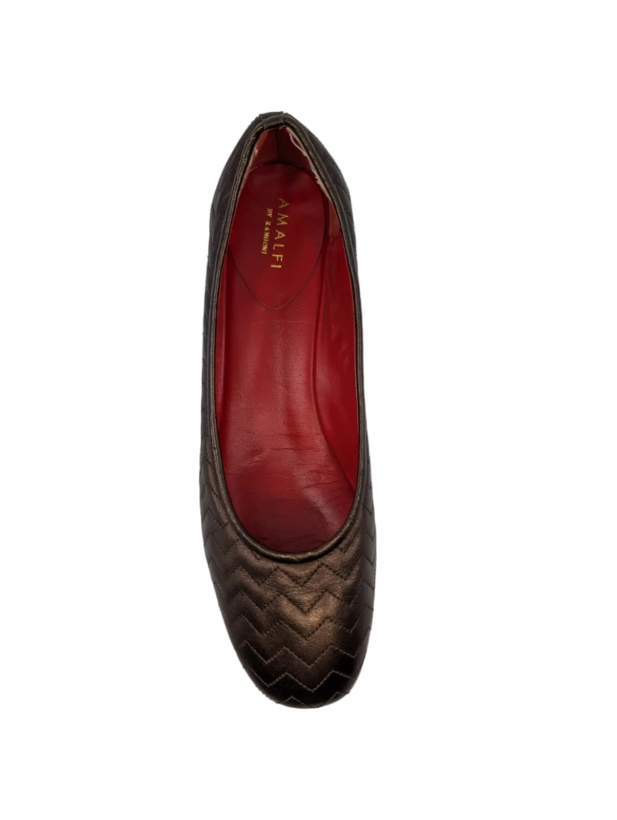 Amalfi Bronze Quilted Leather Wedge Flats