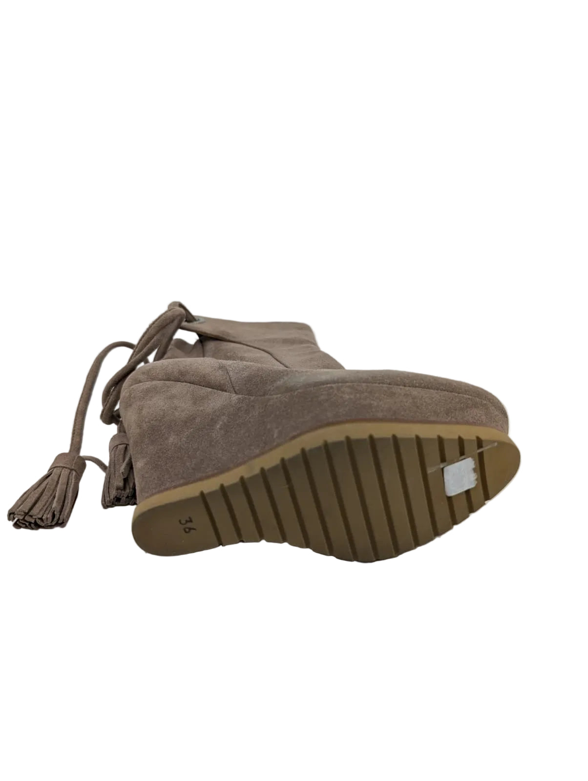 Pura Lopez Taupe Suede Wedge Ankle Boots