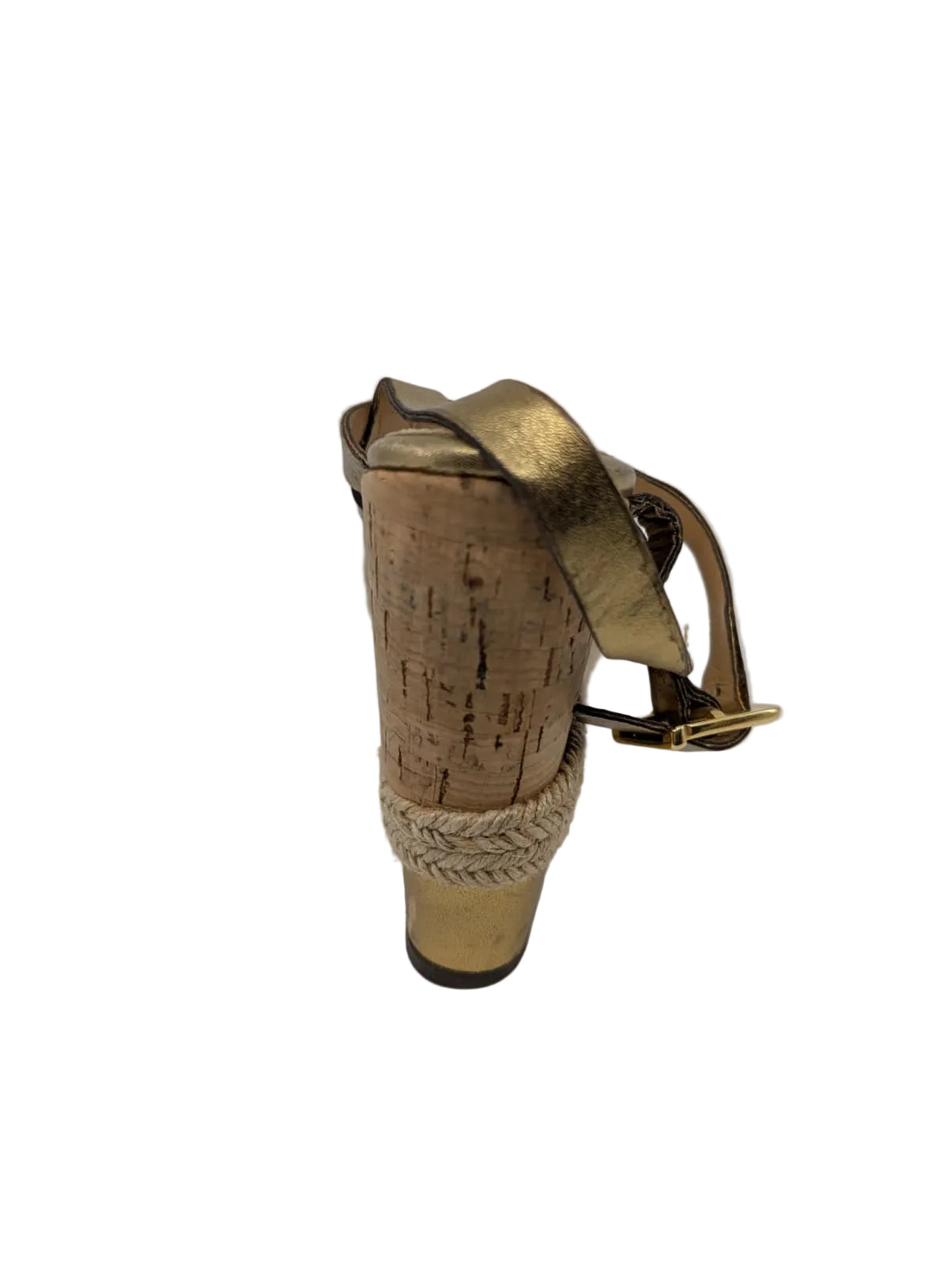 Gastone Lucioli Gold Leather Wedge Sandals