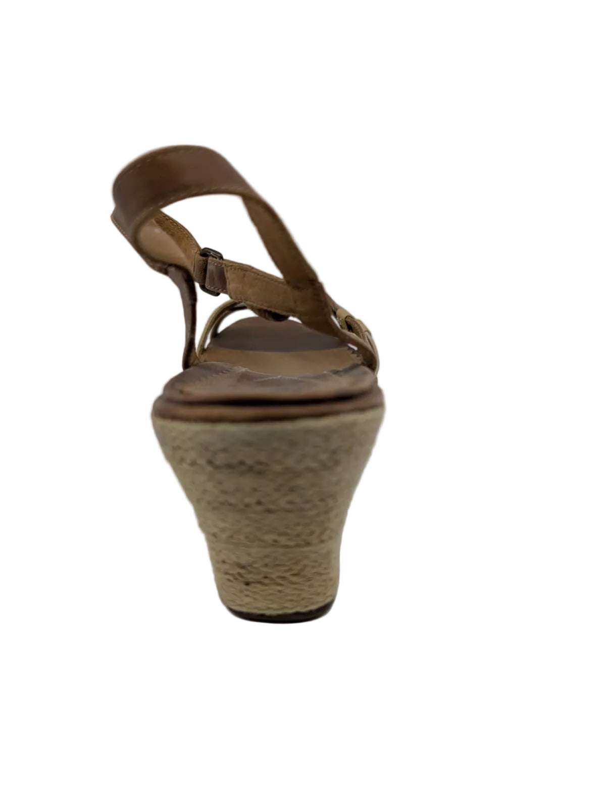 Clarks Artisan Brown and Beige Wedge Leather Sandals