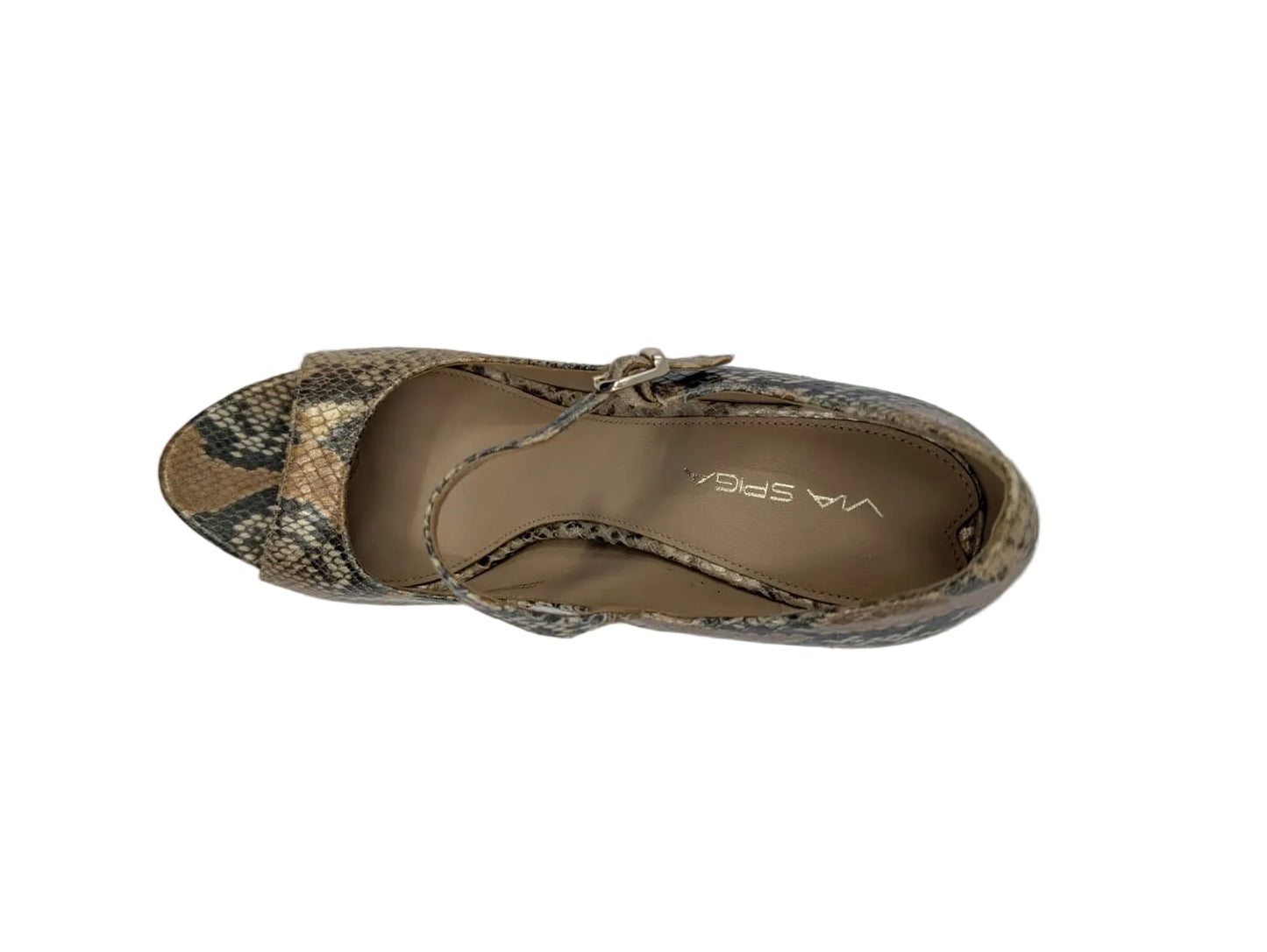 Evangeline Snake Beige Print Leather Via Spiga Pumps