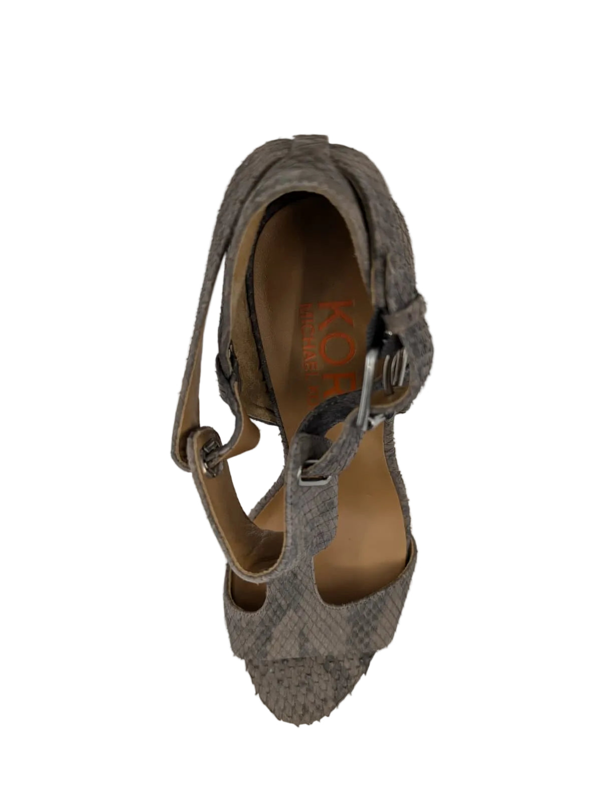 Michael Kors Gray Lizard Leather Sandals