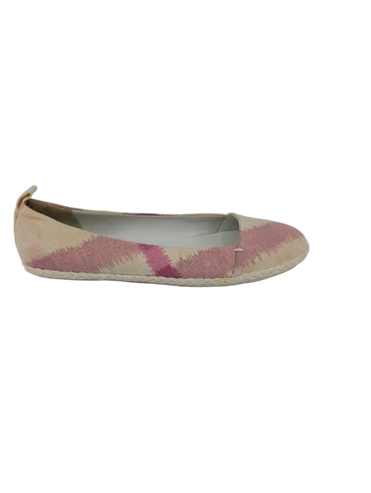Pink and White Fabric Burberry Ballet Flats