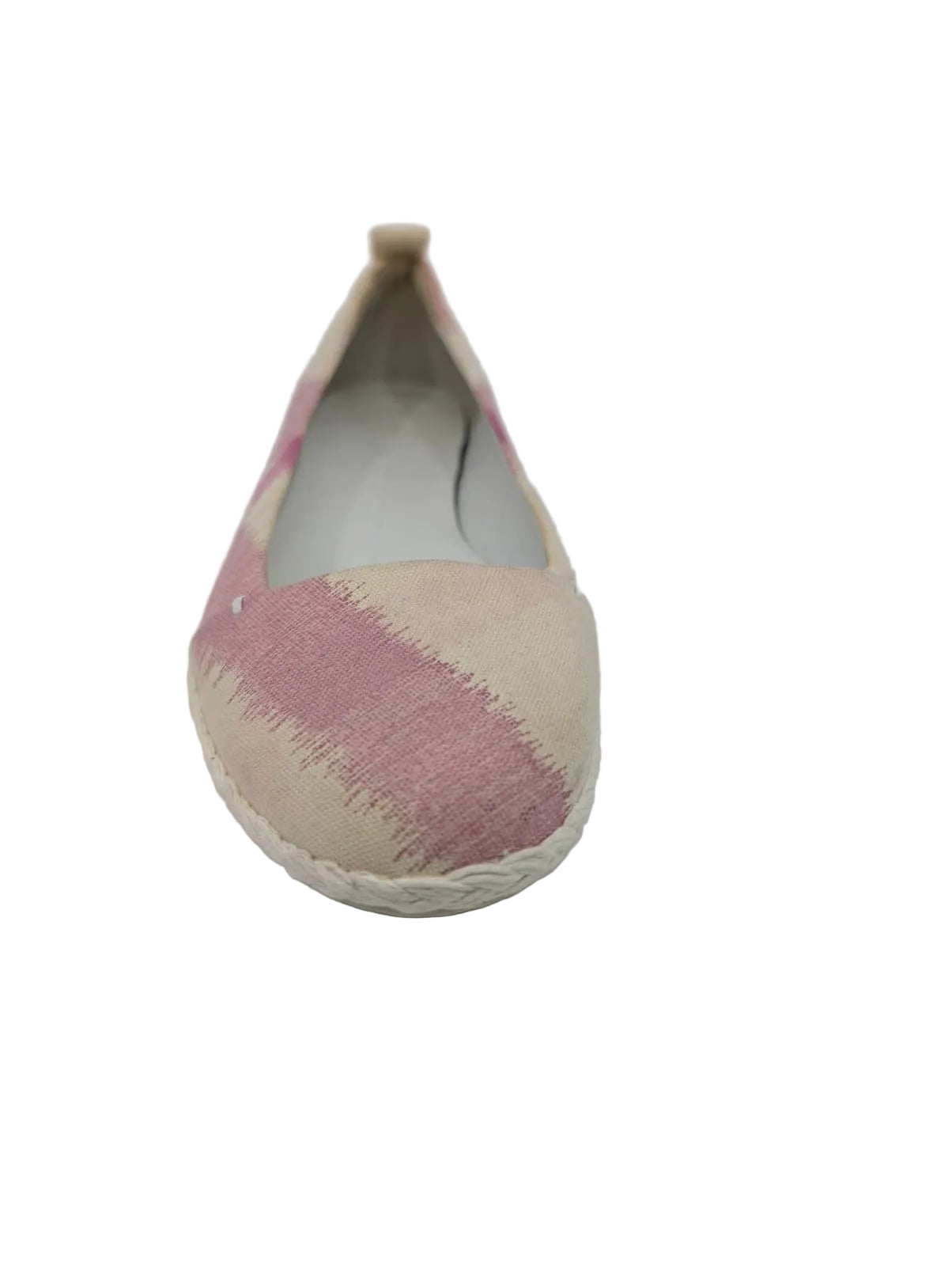 Pink and White Fabric Burberry Ballet Flats