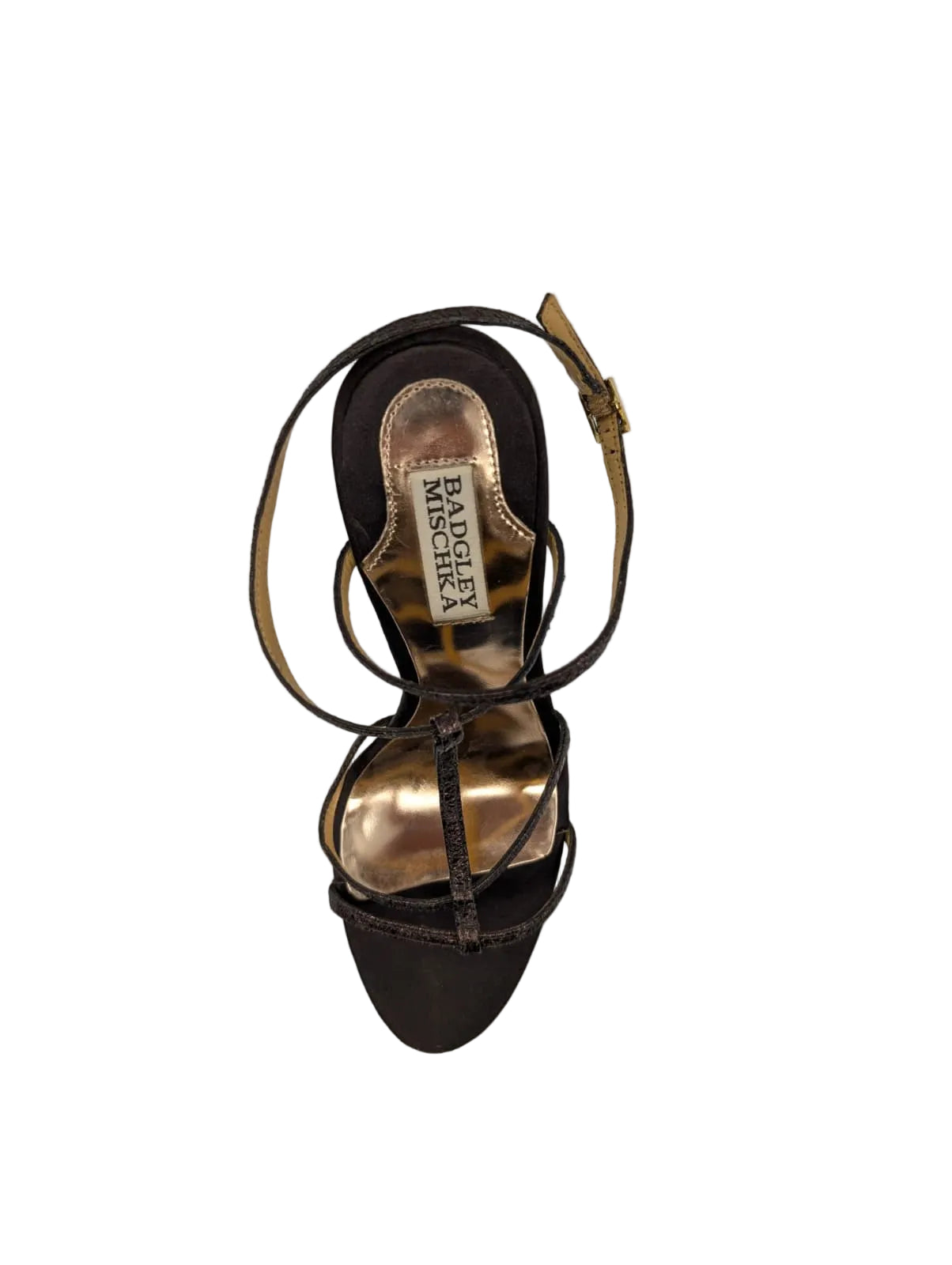 Bronze Metallic Leather Badgley Mischka Sandals