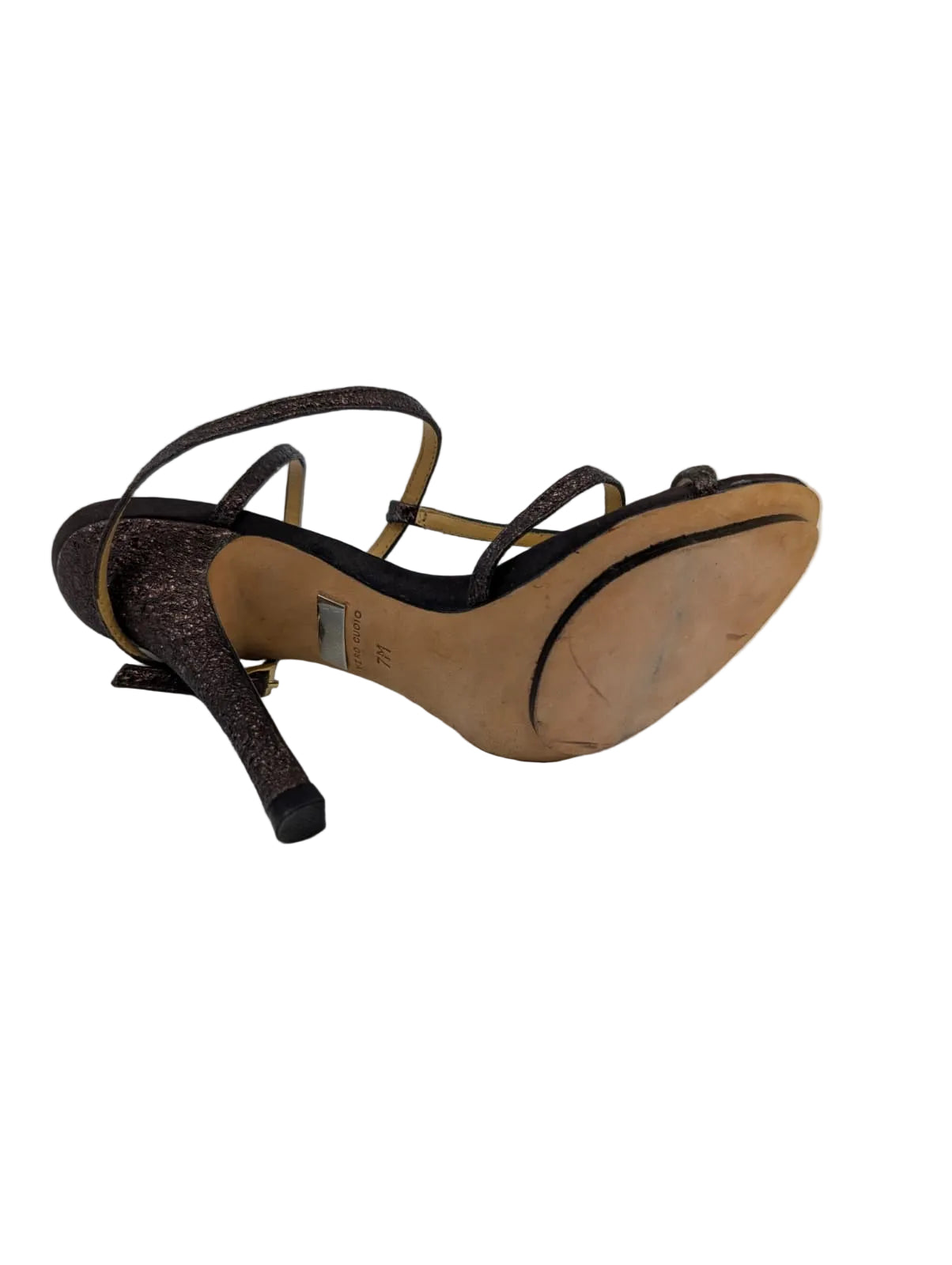 Bronze Metallic Leather Badgley Mischka Sandals