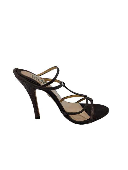 Bronze Metallic Leather Badgley Mischka Sandals