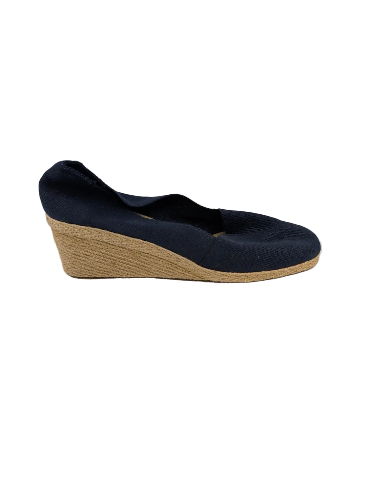 Andre Assous Navy Fabric Wedge Pumps